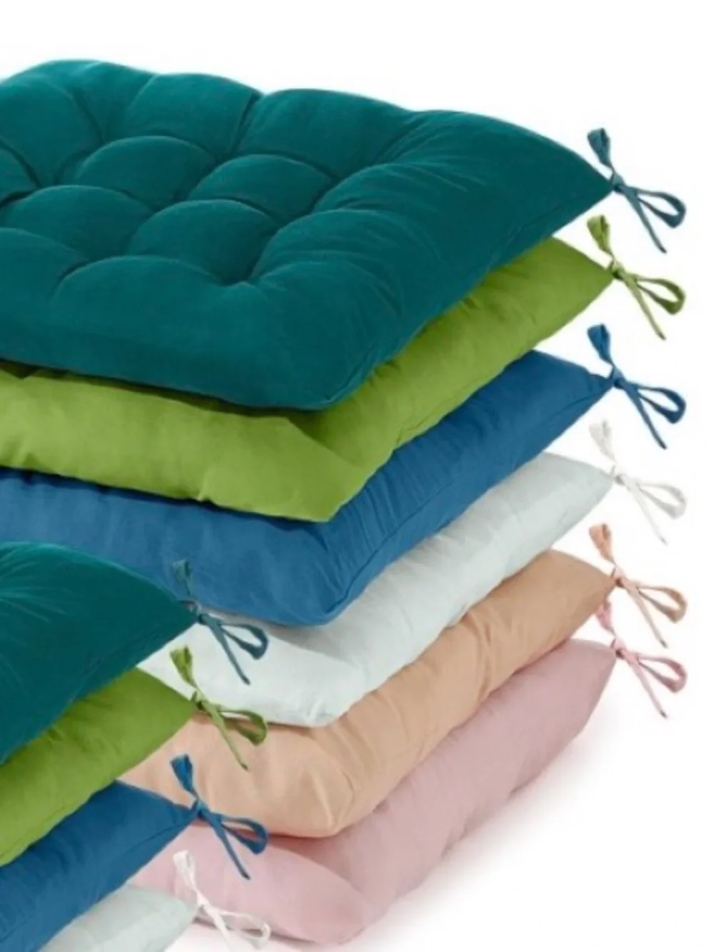 Tufted Cushions with Ties SQUARE 15.7x15.7x4” (12-pack)